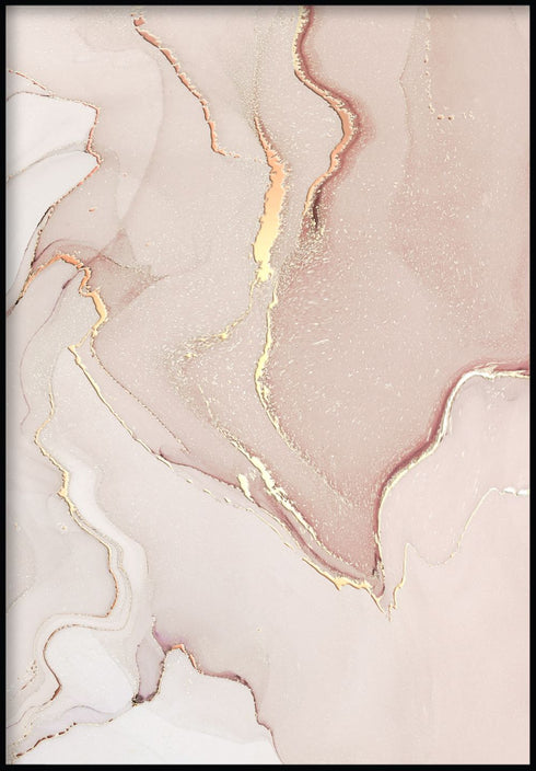 Poster in vero oro rosa a destra di corallo chiaro